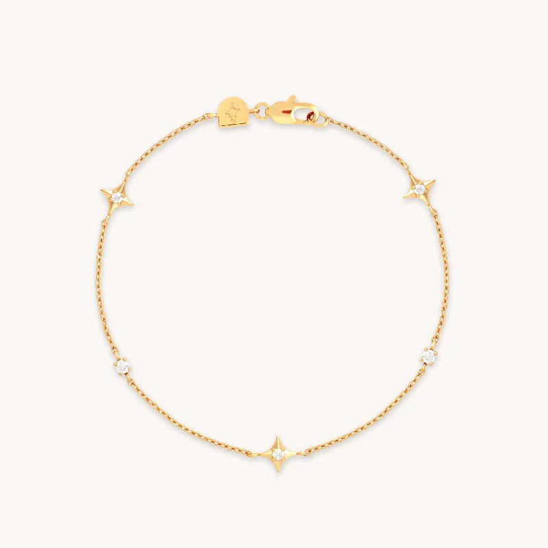 Luxury Handcrafted Jewelry For Elegant Looks Cosmic Star Charm Bracelet in Gold