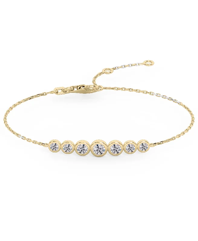 Discounted Luxury Jewelry – Shine Without The Splurge De Beers Forevermark 7 Diamond Bezel Chain Bracelet Discounted Luxury Jewelry – Shine Without The Splurge De Beers Forevermark 7 Diamond Bezel Chain Bracelet