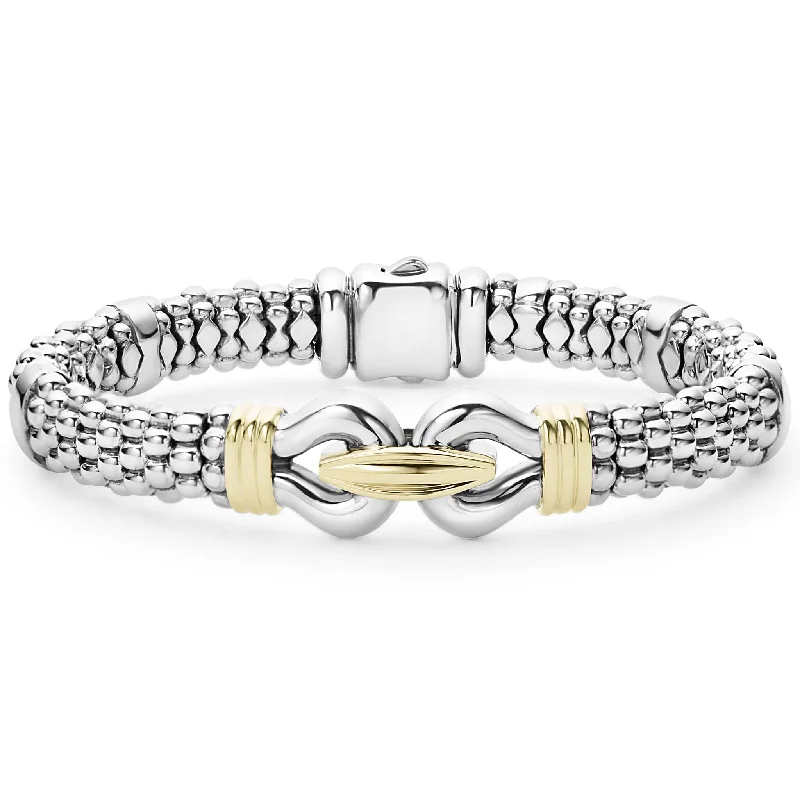 Shop Stylish Jewelry Now And Save Big Derby Two-Tone Caviar Buckle Bracelet | 9mm