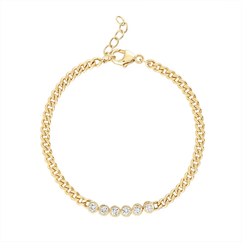 Shop Elegant Jewelry At Unbeatable Prices Diamond Bezel Cuban Chain Bracelet