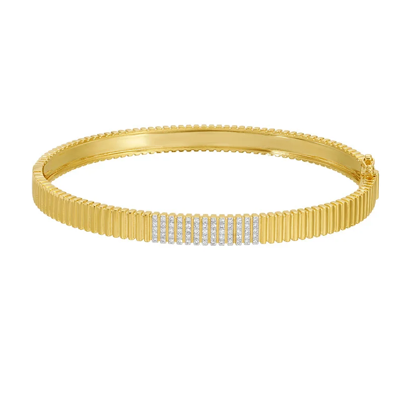 Seasonal Jewelry Sale – Upgrade Your Style Today Diamond Fluted Bangle