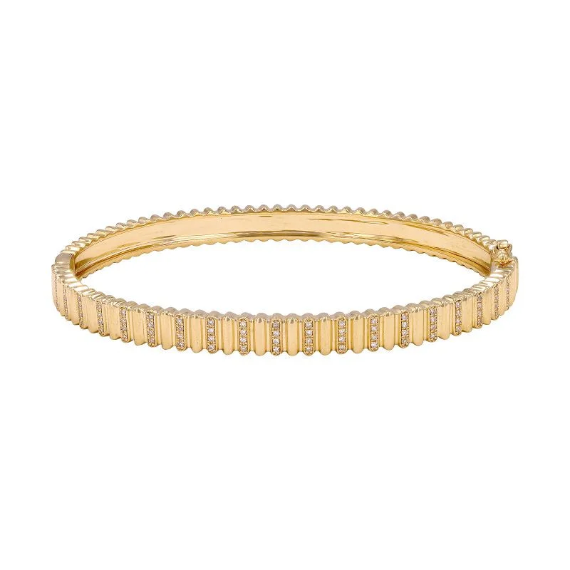 Sparkle More For Less – Jewelry Sale Happening Now Diamond & Gold Fluted Bangle
