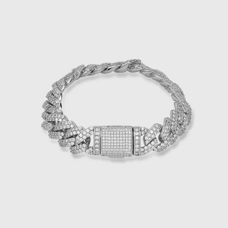 Save On Luxury Jewelry Pieces – Limited-Time Offers DIAMOND PRONG CUBAN BRACELET 14MM - White Gold