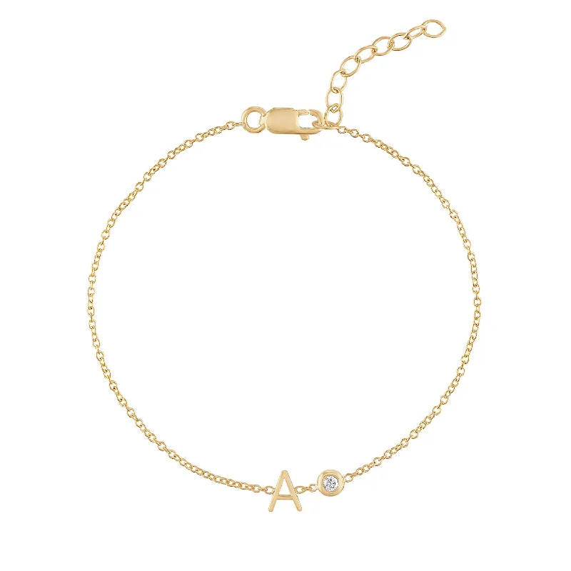 Jewelry Clearance Event – Stock Up Before It's Over Initial with Mini Diamond Bracelet