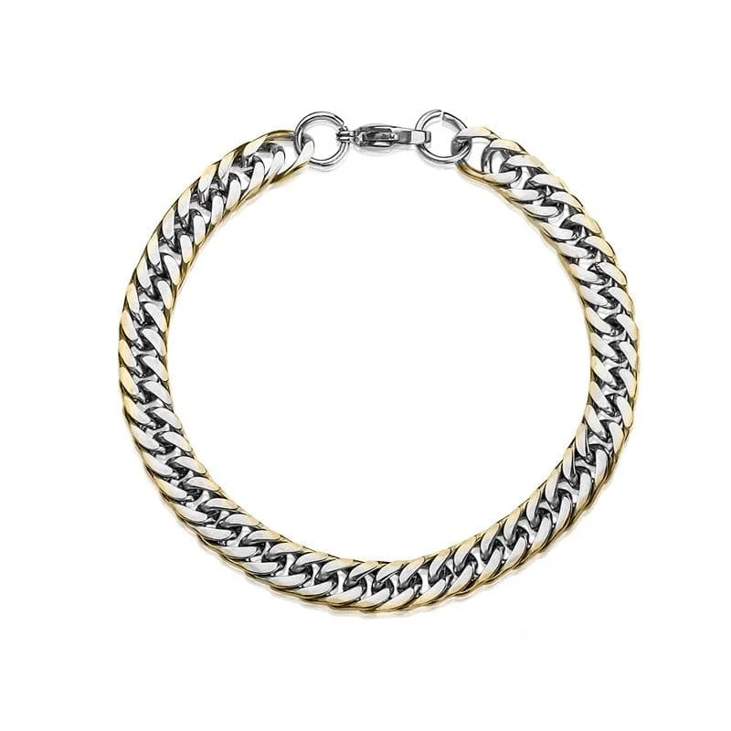 Grab Your Favorite Jewelry At The Lowest Prices Double Curb Gold Edged Bracelet