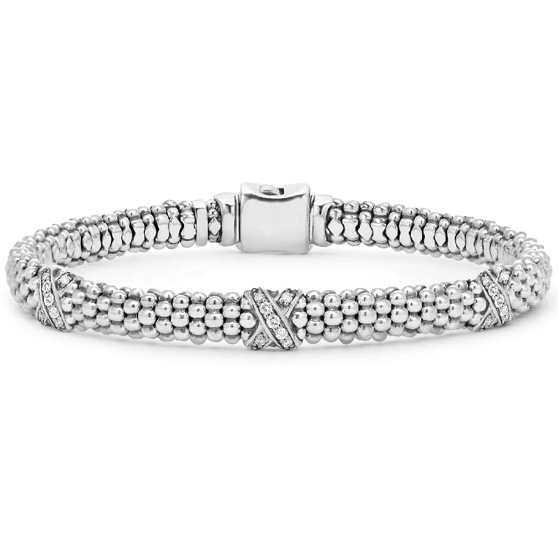 Flash Sale On Stunning Jewelry – Don't Miss Out Embrace Three Station Silver X Diamond Bracelet | 6mm Flash Sale On Stunning Jewelry – Don't Miss Out Embrace Three Station Silver X Diamond Bracelet | 6mm