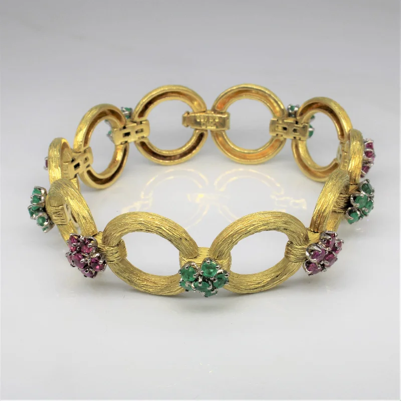 Holiday Jewelry Sale – Perfect Gifts At Great Prices Ruby & Emerald Link Bracelet | 1.80ctw, 1.50ctw | 7" |