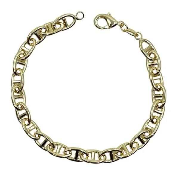 Fancy Link Bracelet: 18kt Gold Fill (BG4880)