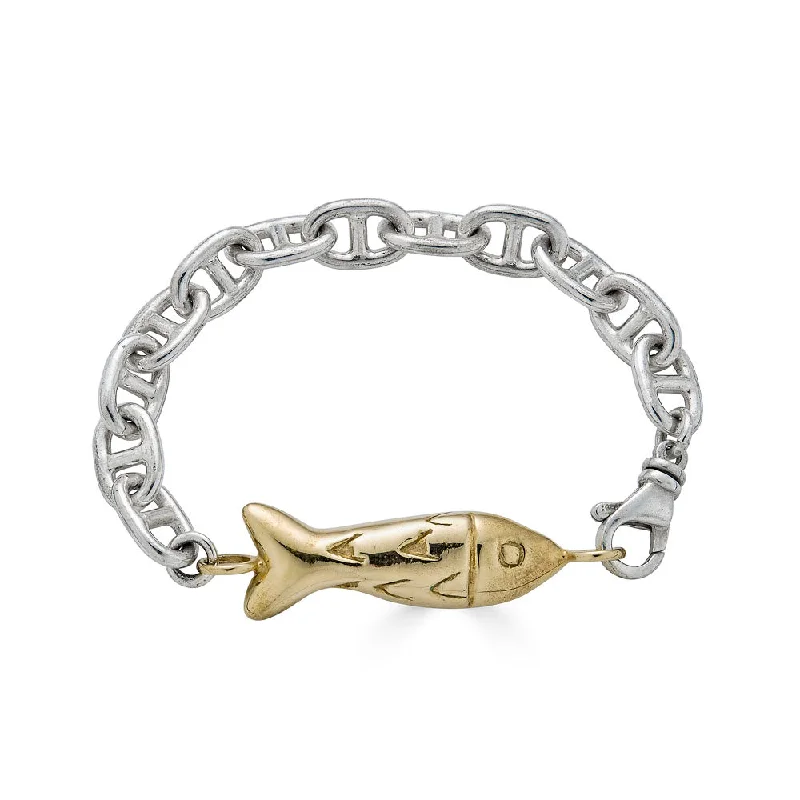 Shop Stylish Jewelry Now And Save Big Fish Link Mariner Bracelet, Brass