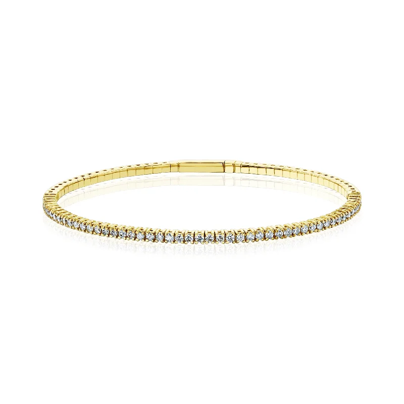 Flexible Diamond Half-Eternity Bangle