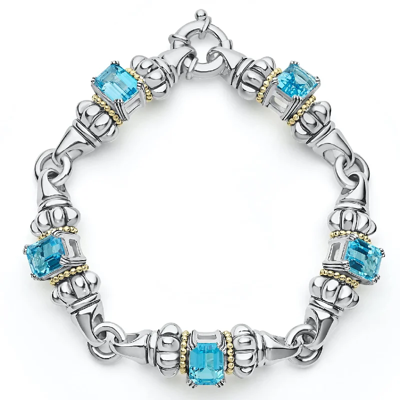 Dainty Floral Jewelry For Feminine Elegance Glacier Classic Swiss Blue Topaz Bracelet