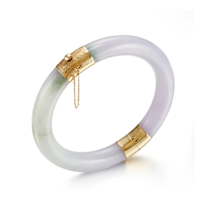 Bohemian-Inspired Jewelry For Free-Spirited Fashion 61mm Lavender-Green Jadeite Bangle