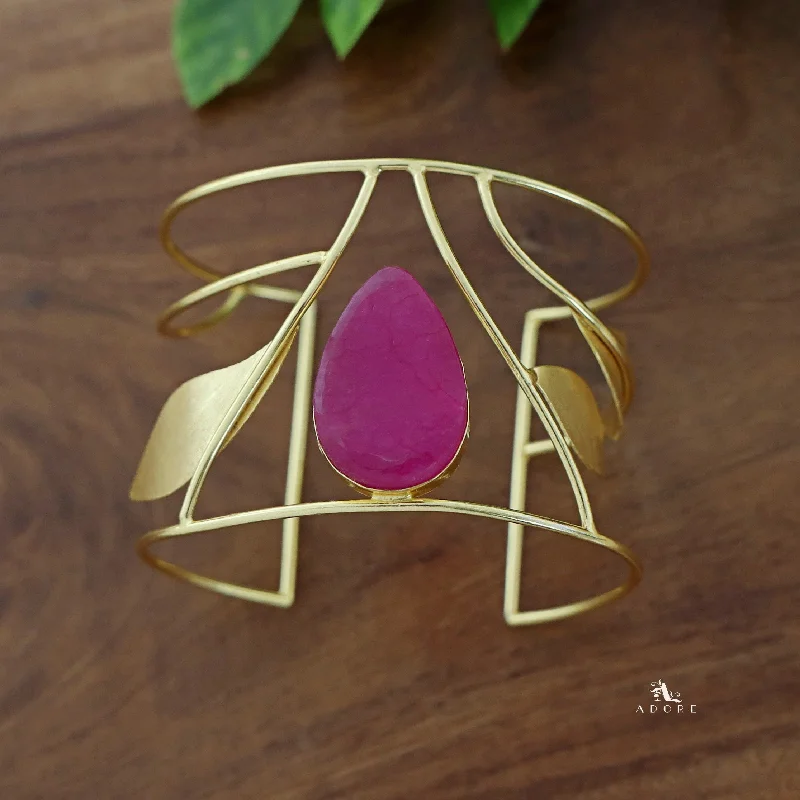 Once-A-Year Jewelry Deals – Shop Before They’Re Gone Natural Stone Drop Leaf Cylindrical Bangle