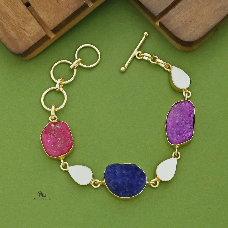 Unlock Unbeatable Jewelry Deals Before They’Re Gone Golden Drop MOP + Druzy Stone Bracelet