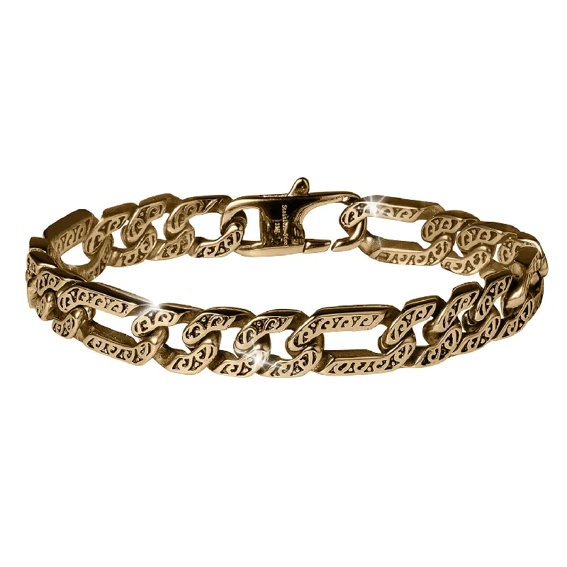 Shop High-Quality Jewelry At Jaw-Dropping Discounts Golden Figaro Men's Bracelet