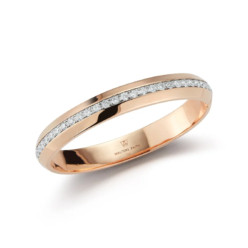 Stunning Jewelry At A Fraction Of The Price GRANT 18K GOLD AND DIAMOND ANGLED BANGLE BRACELET