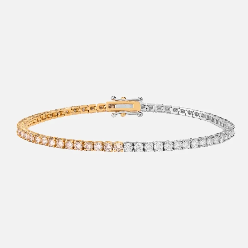 Half Cognac Diamond Tennis Bracelet