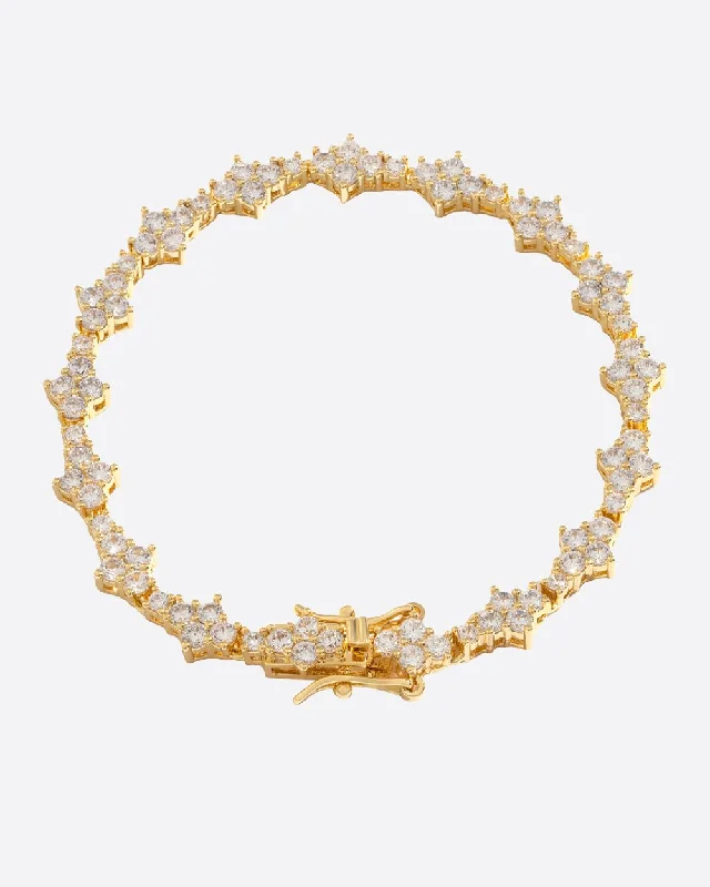 Elegant Rose Gold Jewelry For A Stylish Touch Comb tennis Bracelet - Gold