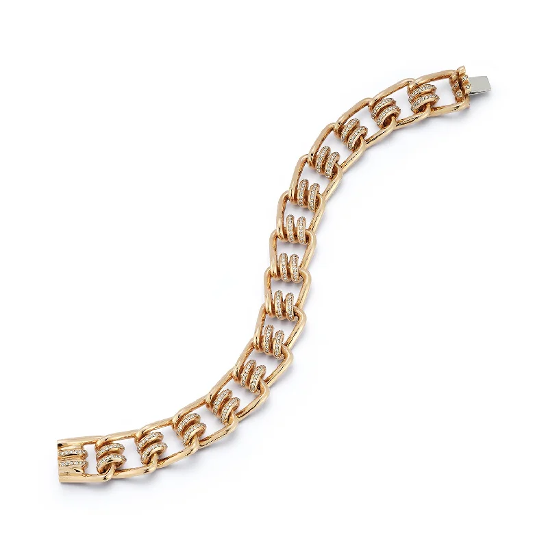 Affordable Luxury Jewelry For Every Occasion HUXLEY 18K GOLD AND DIAMOND COIL LINK BRACELET