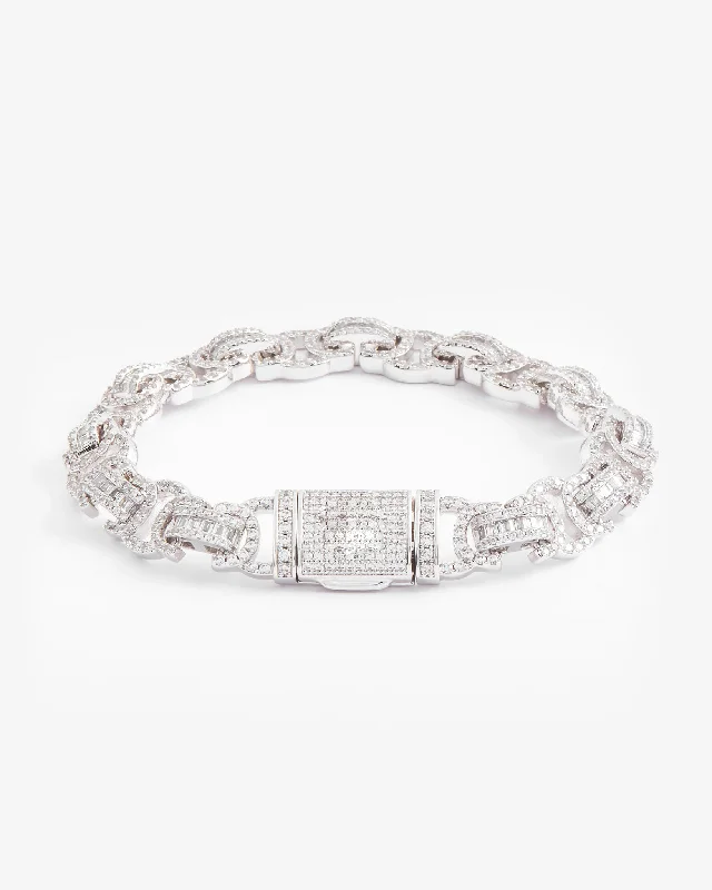 Premium Jewelry Now Available At Special Discounts Iced Byzantine Bracelet - White Gold