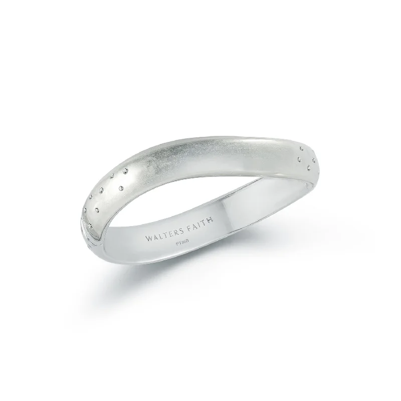 Trending Jewelry Styles Now At Limited-Time Discounts JULIAN PLATINUM, DIAMOND AND ROCK CRYSTAL WAVE BANGLE