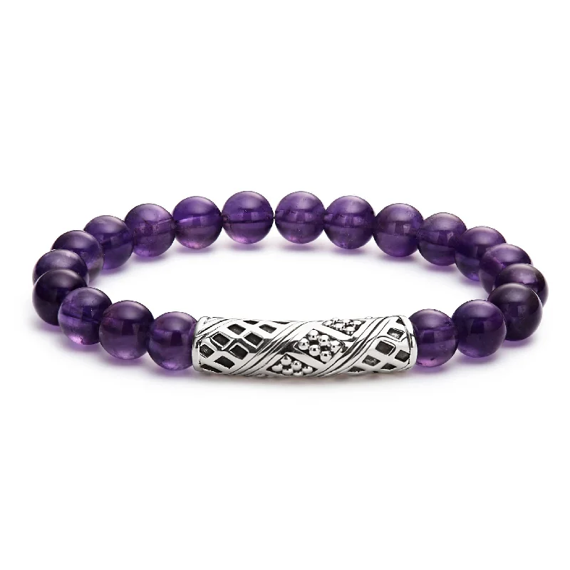 Must-Have Jewelry At Unbelievable Discounts Keep Memory Alive Amethyst Silver Station Bead Bracelet