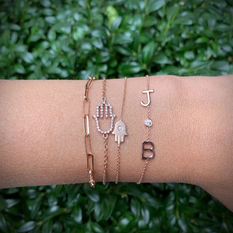 Affordable Glamour – Premium Jewelry For Less Large Gold Initial Spacer Bracelet