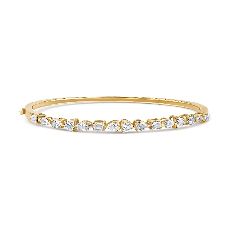 Large Multishape Diamond Tennis Bangle