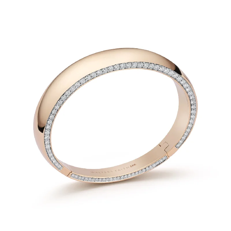 Gorgeous Jewelry, Limited-Time Savings LYTTON 18K GOLD AND DIAMOND EDGE BOMBE BANGLE BRACELET