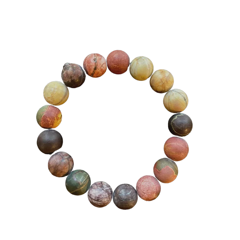 Matte Red Creek Jasper Multi 10mm Bracelet