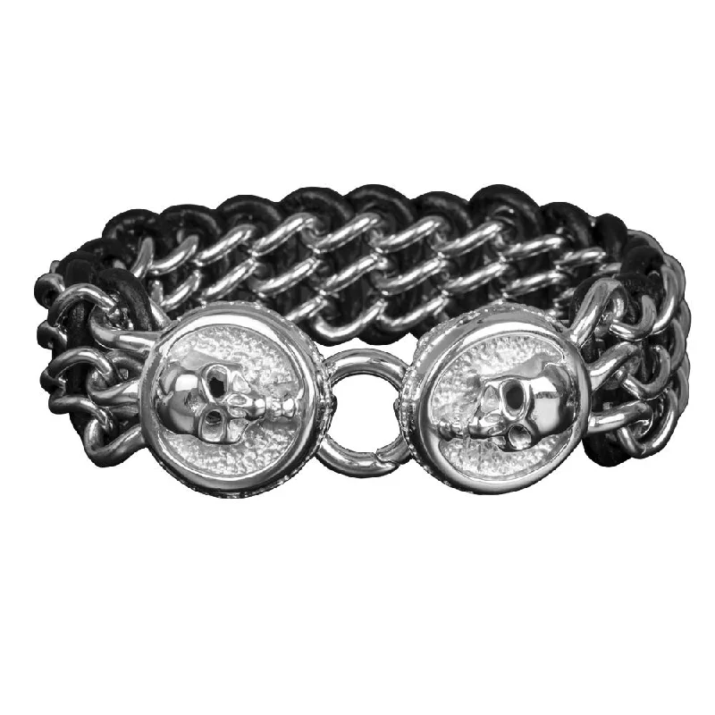 Personalized Jewelry Sale – Meaningful Gifts At Great Prices Men's Leather Steel Skull Bracelet Personalized Jewelry Sale – Meaningful Gifts At Great Prices Men's Leather Steel Skull Bracelet