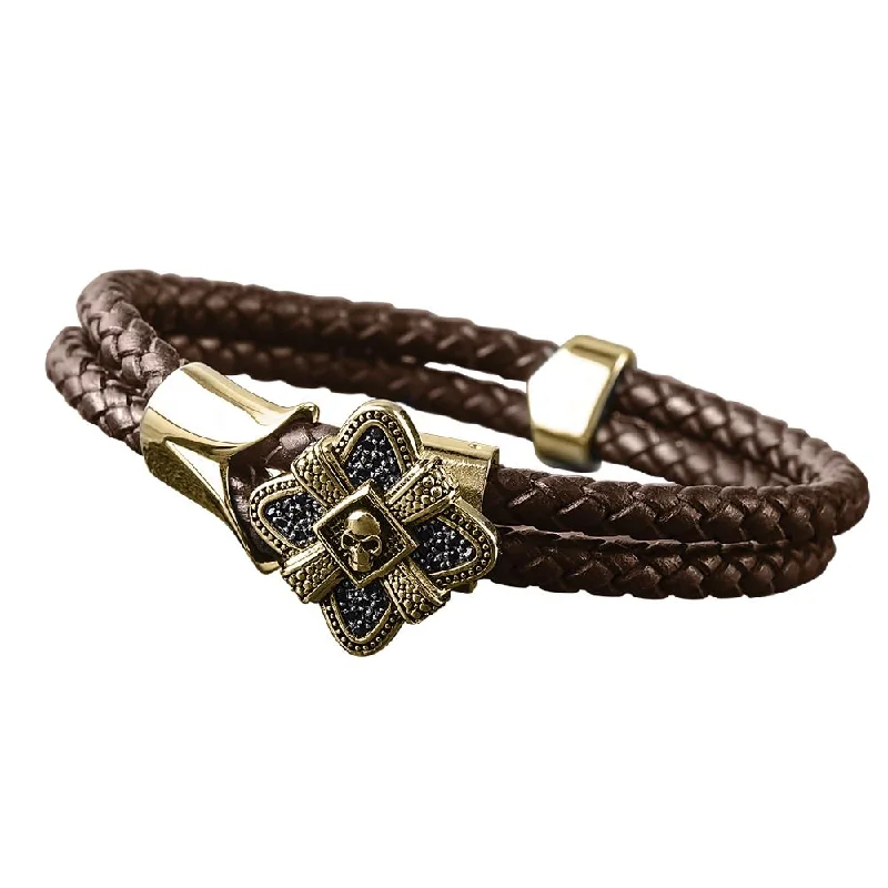 Sparkle For Less – Shop Our Limited-Time Jewelry Deals Men's Midnight Skull Gold Fused Bracelet Sparkle For Less – Shop Our Limited-Time Jewelry Deals Men's Midnight Skull Gold Fused Bracelet