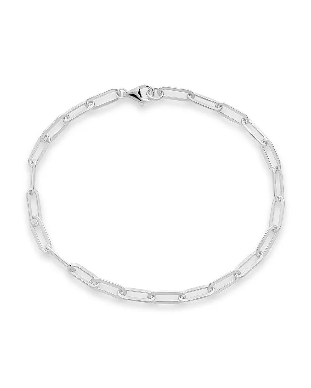 Men's Sterling Silver Paperclip Chain Bracelet