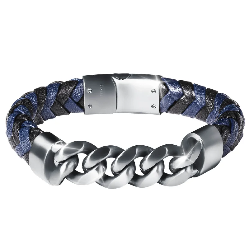 Versatile Layering Jewelry For Effortless Chic Midnight Leather Men's Bracelet