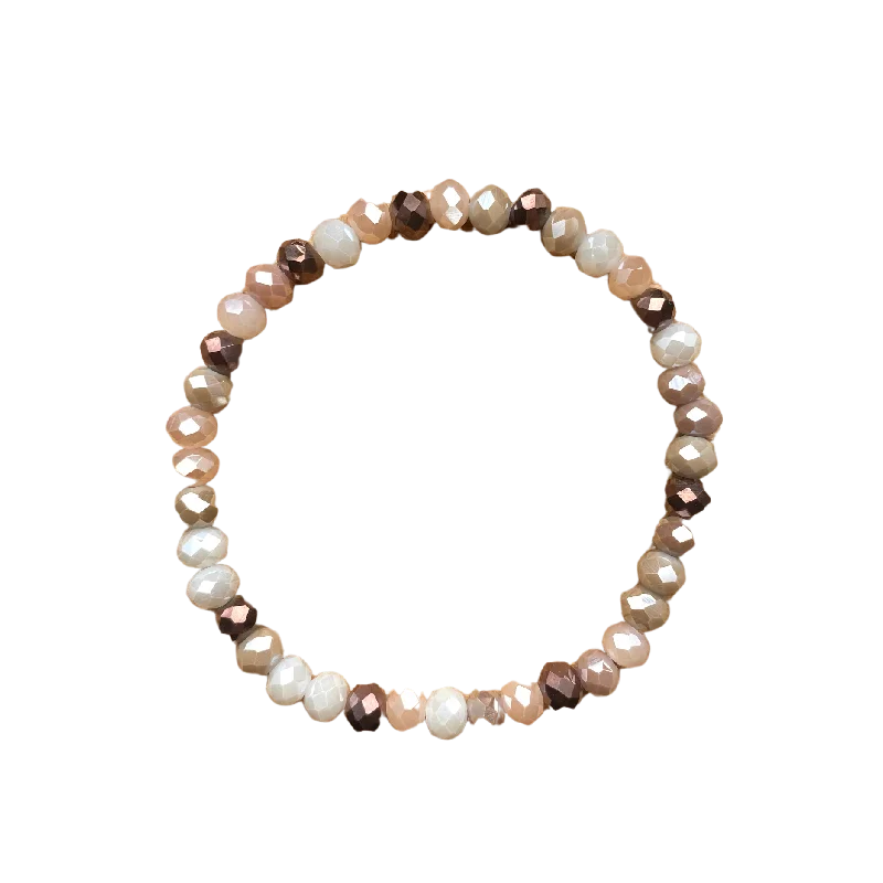 Mocha Mix Faceted Rondelle 6mm Bracelet