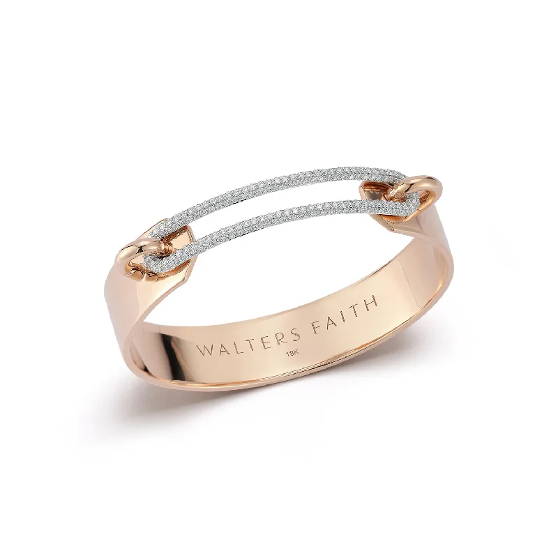 Fashion-Forward Jewelry At Incredible Prices MORRELL 18K GOLD CUFF BRACELET WITH ELONGATED DIAMOND LINK