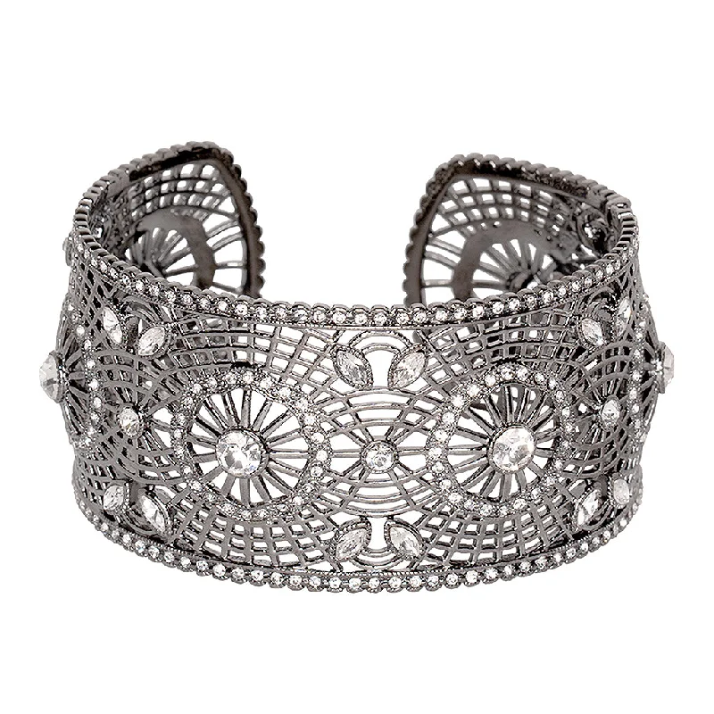 Multi Crystal Cuff Bracelet