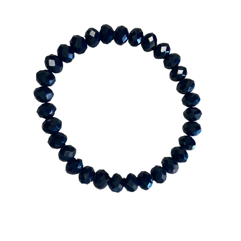 Don't Miss Our Biggest Jewelry Sale Of The Season Cool Navy Faceted Rondelle 8mm Bracelet Don't Miss Our Biggest Jewelry Sale Of The Season Cool Navy Faceted Rondelle 8mm Bracelet