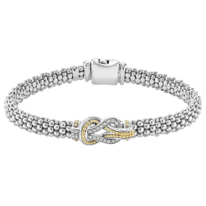 Dazzle In Elegance With Our Biggest Jewelry Sale Newport Two-Tone Knot Caviar Diamond Bracelet | 6mm
