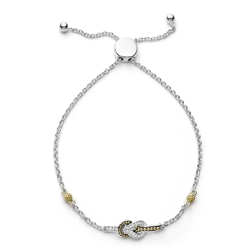 Newport Two-Tone Knot Diamond Bolo Bracelet