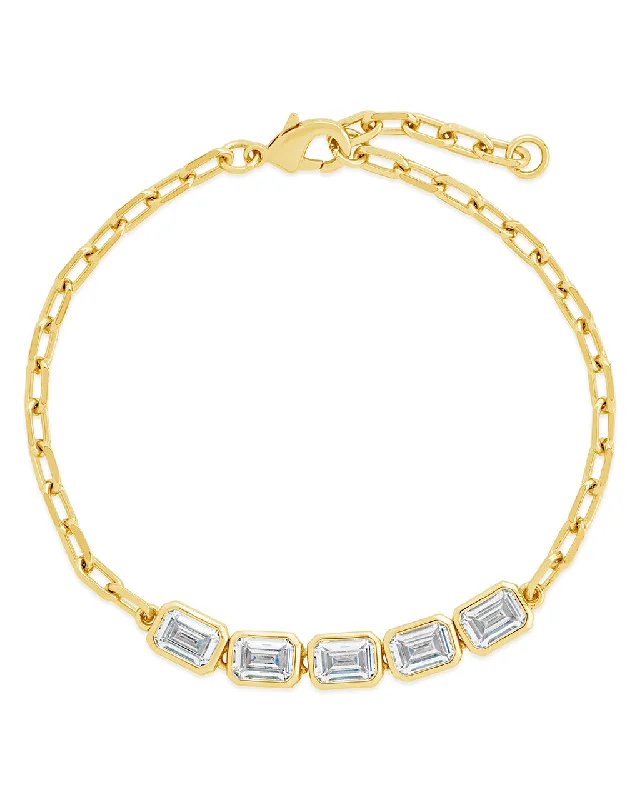 Nyssa Bezel CZ Station Bracelet