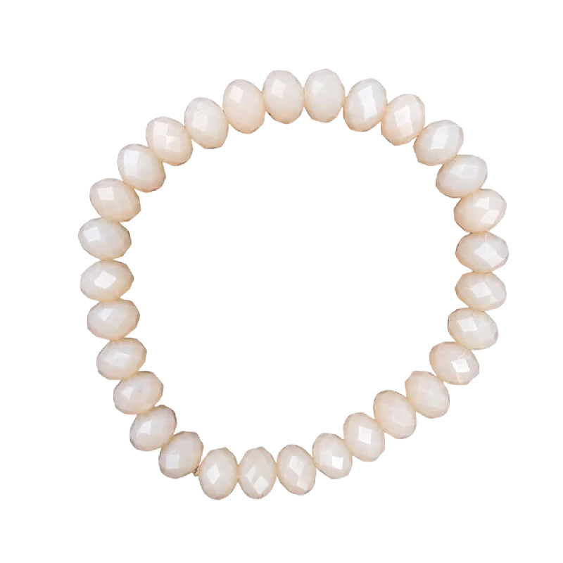 Pale Rose Faceted Rondelle 8mm Bracelet