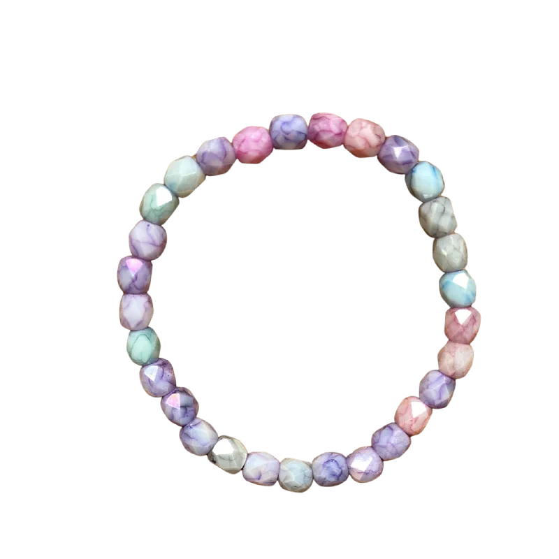 Pastel Candy Mix Faceted 6mm Bracelet