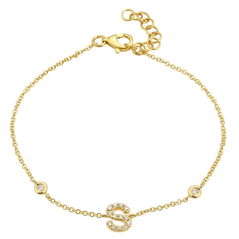 Buy More, Save More On Stunning Jewelry Pieces Pave Diamond Initial Bracelet with Bezel Diamonds
