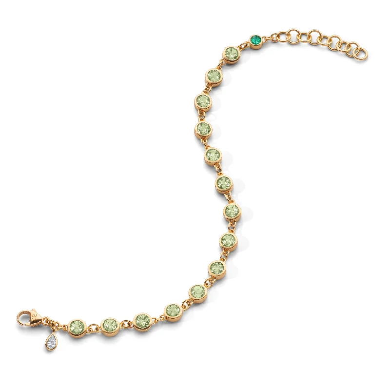 Peridot Tennis Bracelet in 18K Gold