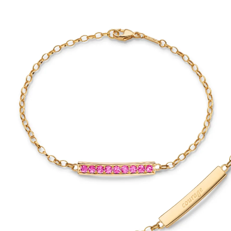 Celebrate With Sparkle – Jewelry Sale Now Live Pink Sapphire "Courage" Petite Poesy Bracelet Celebrate With Sparkle – Jewelry Sale Now Live Pink Sapphire "Courage" Petite Poesy Bracelet