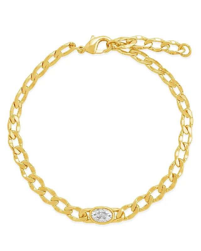 Rebel Station CZ Curb Chain Bracelet