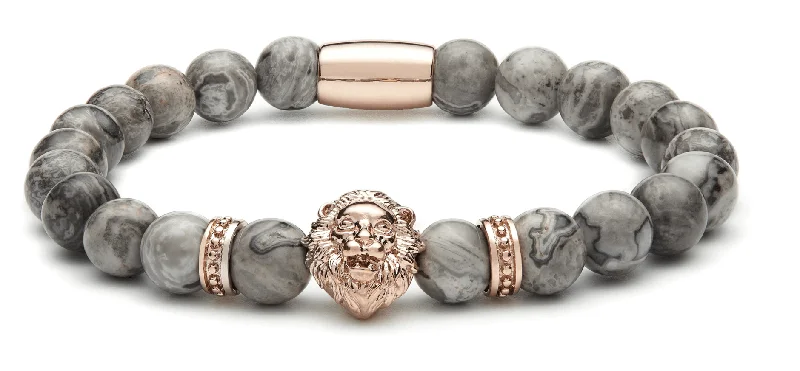 Unmissable Deals On Handmade Jewelry Collections Rose Gold Lion - Grey Jasper