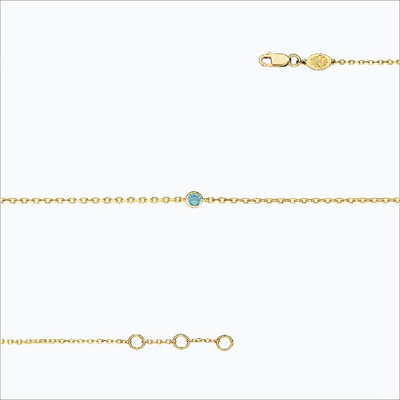 Get The Sparkle You Love At Prices You Adore 1 Stone 18K Gold Bracelet w. Aquamarine
