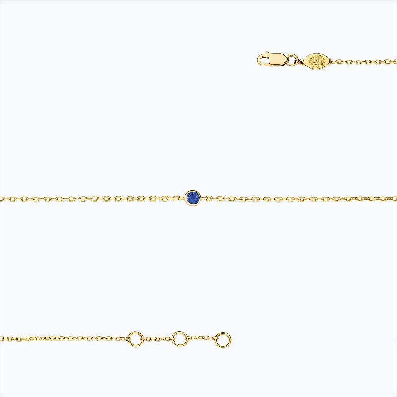 Customized Silver Jewelry For Unique Style 1 Stone 18K Gold Bracelet w. Blue Sapphire
